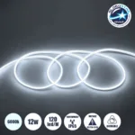 GLOBOSTAR® NEOVALE 70570 Ταινία Neon Flex LED 12W/m 1080lm/m 120° DC 220-240V Αδιάβροχο IP65 120 x SMD2835 Chip/m Ψυχρό Λευκό 6000K Dimmable - Sanan SMD Chip - Μ100 x Π0.8 x Υ1.6cm - 3 Χρόνια Εγγύηση