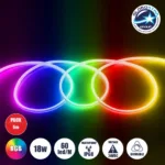 GLOBOSTAR® NEOTUBE 70588 Ταινία Neon Flex LED 18W/m 900lm/m 360° DC 24V Αδιάβροχο IP65 60 x SMD5050 Chip/m Πολύχρωμο RGB Dimmable - Sanan SMD Chip - Μ500 x Π2.1 x Υ2.1cm - Ρολό 5 Μέτρων - 3 Χρόνια Εγγύηση