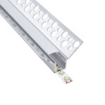 GLOBOSTAR® ALP-PLASTERIN GYPSO 70836-3M Χωνευτό Προφίλ Αλουμινίου Ειδικό για Εσωτερική Γωνία Γυψοσανίδας με Λευκό Γαλακτερό Πατητό Κάλυμμα για Ταινίες LED IP20 - Ασημί & Λευκό - Μ300 x Π3.1 x Υ1.3cm - Πακέτο 5 Τεμαχίων - Image 2