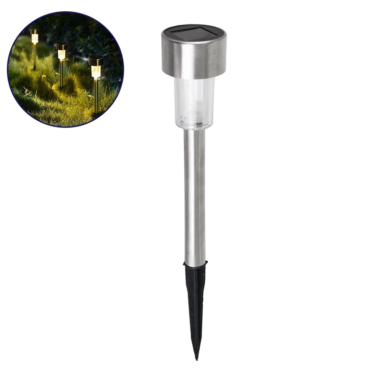 71521_0 GLOBOSTAR® BLOSSOM 71521 Διακοσμητικό Φωτιστικό Κήπου LED 1W 40lm 180° DC 5V με Φωτοβολταϊκό Panel 5V 0.1W & Επαναφορτιζόμενη Μπαταρία Li-ion 3.2V 600mAh Αδιάβροχο IP65 Θερμό Λευκό 2700K - Μ4.7 x Π4.7 x Υ29.5cm - 2 Χρόνια Εγγύηση - Image 1