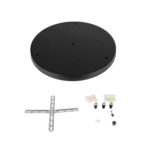 GLOBOSTAR® WALLBASE 77541 Μεταλλική Ροζέτα για Κρέμαση 3 Φωτιστικών - Μαύρο - Μ40 x Π40 x Υ3cm - Image 3