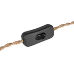 GLOBOSTAR® WHIP 77672 Μοντέρνο DIY Πλεκτό Καλώδιο με Ντουί 1 x E27, Διακόπτη On/Off & Πρίζα AC 220-240V IP20 - Καφέ & Μαύρο - Μ150 x Π2.7 x Υ1.9cm - Image 3