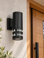 GLOBOSTAR® ORION 77886 Μοντέρνο Φωτιστικό Τοίχου - Απλίκα με Ντουί 1 x GU10 AC 220-240V Αδιάβροχο IP65 - Μαύρο Ματ - Μ9 x Π15.5 x Υ22cm - Image 2