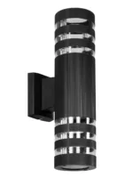 GLOBOSTAR® ORION 77887 Μοντέρνο Φωτιστικό Τοίχου - Απλίκα με Ντουί 2 x GU10 AC 220-240V Αδιάβροχο IP65 - Μαύρο Ματ - Μ9 x Π15 x Υ35.5cm - Image 4