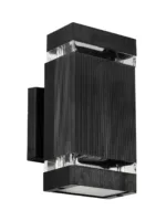 GLOBOSTAR® QUATRO 77897 Μοντέρνο Φωτιστικό Τοίχου - Απλίκα με Ντουί 2 x GU10 AC 220-240V Αδιάβροχο IP65 - Μαύρο Ματ - Μ11 x Π13 x Υ21.5cm - Image 4
