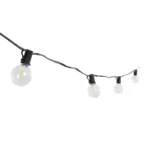 GLOBOSTAR® TWILIGHT 79667 Μοντέρνο Φωτιστικό Κήπου Γιρλάντα 7.5m με 15 Λάμπες & IR Ασύρματο Χειριστήριο LED 9W 810lm 360° DC 3.7V με Φωτοβολταϊκό Panel 5.5V 1.5W & Επαναφορτιζόμενη Μπαταρία Li-ion 3.6V 1x18650 2200mAh Αδιάβροχο IP65 Θερμό Λευκό 2700Κ Dimmable - Sanan SMD Chip - Μαύρο & Διάφανο - Μ750 x Π4 x Υ7cm - 2 Χρόνια Εγγύηση - Image 2