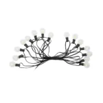 GLOBOSTAR® TWILIGHT 79667 Μοντέρνο Φωτιστικό Κήπου Γιρλάντα 7.5m με 15 Λάμπες & IR Ασύρματο Χειριστήριο LED 9W 810lm 360° DC 3.7V με Φωτοβολταϊκό Panel 5.5V 1.5W & Επαναφορτιζόμενη Μπαταρία Li-ion 3.6V 1x18650 2200mAh Αδιάβροχο IP65 Θερμό Λευκό 2700Κ Dimmable - Sanan SMD Chip - Μαύρο & Διάφανο - Μ750 x Π4 x Υ7cm - 2 Χρόνια Εγγύηση - Image 4