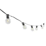 GLOBOSTAR® TWILIGHT 79668 Μοντέρνο Φωτιστικό Κήπου Γιρλάντα 10.5m με 30 Λάμπες & IR Ασύρματο Χειριστήριο LED 18W 1620lm 360° DC 3.7V με Φωτοβολταϊκό Panel 5.5V 3W & Επαναφορτιζόμενη Μπαταρία Li-ion 3.6V 2x18650 4400mAh Αδιάβροχο IP65 Θερμό Λευκό 2700Κ Dimmable - Sanan SMD Chip - Μαύρο & Διάφανο - Μ1050 x Π4 x Υ7cm - 2 Χρόνια Εγγύηση - Image 2