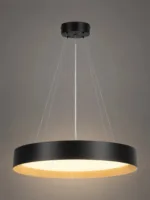 kelvo® RONDO KLV-101-0587 Κρεμαστό Φωτιστικό Οροφής LED 36W 3600lm 120° AC 220-240V IP20 Ρυθμιζόμενο Λευκό CCT με Διακόπτη στο Driver 2700K/4500K/6000K Triac Dimmable - Lumileds SMD Chip & ENEC/TÜV Driver - Μαύρο Ματ & Εφέ Ξύλου - Μ50 x Π50 x Υ7cm - 5 Χρόνια Εγγύηση - Image 3