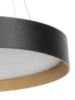 kelvo® RONDO KLV-101-0587 Κρεμαστό Φωτιστικό Οροφής LED 36W 3600lm 120° AC 220-240V IP20 Ρυθμιζόμενο Λευκό CCT με Διακόπτη στο Driver 2700K/4500K/6000K Triac Dimmable - Lumileds SMD Chip & ENEC/TÜV Driver - Μαύρο Ματ & Εφέ Ξύλου - Μ50 x Π50 x Υ7cm - 5 Χρόνια Εγγύηση - Image 5