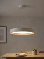 kelvo® RONDO KLV-101-0589 Κρεμαστό Φωτιστικό Οροφής LED 36W 3600lm 120° AC 220-240V IP20 Ρυθμιζόμενο Λευκό CCT με Διακόπτη στο Driver 2700K/4500K/6000K Triac Dimmable - Lumileds SMD Chip & ENEC/TÜV Driver - Λευκό Ματ & Εφέ Ξύλου - Μ50 x Π50 x Υ7cm - 5 Χρόνια Εγγύηση
