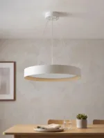 kelvo® RONDO KLV-101-0589 Κρεμαστό Φωτιστικό Οροφής LED 36W 3600lm 120° AC 220-240V IP20 Ρυθμιζόμενο Λευκό CCT με Διακόπτη στο Driver 2700K/4500K/6000K Triac Dimmable - Lumileds SMD Chip & ENEC/TÜV Driver - Λευκό Ματ & Εφέ Ξύλου - Μ50 x Π50 x Υ7cm - 5 Χρόνια Εγγύηση - Image 2