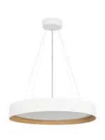 kelvo® RONDO KLV-101-0589 Κρεμαστό Φωτιστικό Οροφής LED 36W 3600lm 120° AC 220-240V IP20 Ρυθμιζόμενο Λευκό CCT με Διακόπτη στο Driver 2700K/4500K/6000K Triac Dimmable - Lumileds SMD Chip & ENEC/TÜV Driver - Λευκό Ματ & Εφέ Ξύλου - Μ50 x Π50 x Υ7cm - 5 Χρόνια Εγγύηση - Image 4