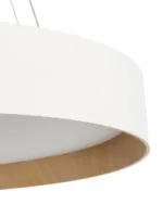 kelvo® RONDO KLV-101-0589 Κρεμαστό Φωτιστικό Οροφής LED 36W 3600lm 120° AC 220-240V IP20 Ρυθμιζόμενο Λευκό CCT με Διακόπτη στο Driver 2700K/4500K/6000K Triac Dimmable - Lumileds SMD Chip & ENEC/TÜV Driver - Λευκό Ματ & Εφέ Ξύλου - Μ50 x Π50 x Υ7cm - 5 Χρόνια Εγγύηση - Image 5