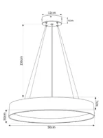 kelvo® RONDO KLV-101-0589 Κρεμαστό Φωτιστικό Οροφής LED 36W 3600lm 120° AC 220-240V IP20 Ρυθμιζόμενο Λευκό CCT με Διακόπτη στο Driver 2700K/4500K/6000K Triac Dimmable - Lumileds SMD Chip & ENEC/TÜV Driver - Λευκό Ματ & Εφέ Ξύλου - Μ50 x Π50 x Υ7cm - 5 Χρόνια Εγγύηση - Image 6