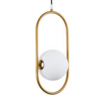 GLOBOSTAR® HAMBURG 00590 Μοντέρνο Κρεμαστό Φωτιστικό Οροφής με Ντουί 1 x G9 AC 220-240V IP20 - Χρυσό & Λευκό - Μ20 x Π15 x Υ40cm - Image 2