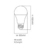 E27 A60 Led osram chip 12W 6000K - Image 3