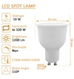 GU10 Led osram chip 10W 6000K 110° - Image 3